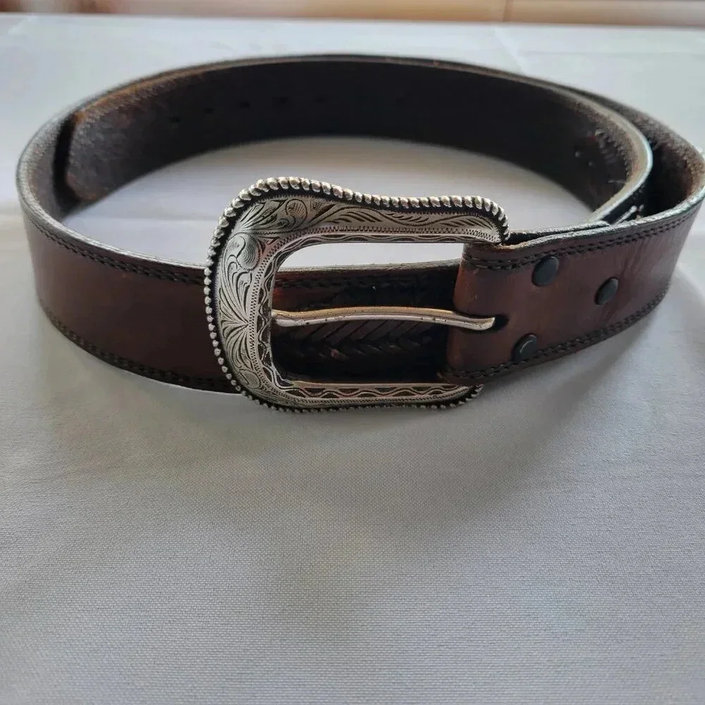 Western Style Braided Men’s Leather Belt – Made in Mexico
